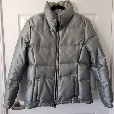 Vintage Y2K GUESS Men's Gray Puffer Jacket Small Down Cluster Insulated Full Zip