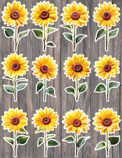 Sunflowers Die Cut Vinyl Stickers Scrapbooking Laptop Waterbottle