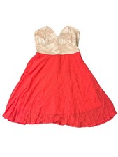 Phanuel Strapless Red & Lace Dress S