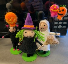 Felted Halloween Figurines Set Of Three