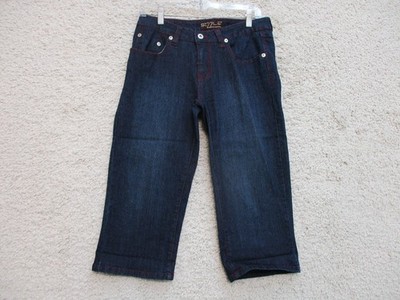 Sizzle Jeans 9 Womens Juniors Size Blue Denim Capri Straight Dark Wash Modern L4