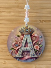 Letter A Ornament with Rhinestones Initial Monogram