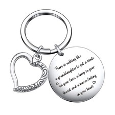 Granddaughter Keychain - Stainless Steel Keychain - Inspiring Gift for Grandd...