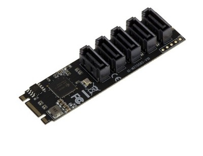 M.2 Controller Card (M2 NGFF) PCIe M Or B+M Key 5 Port SATA 3.0 6Gbps JMB585