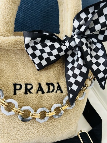 NEW PRADA Novelty Teddy Top Handle Bag w/cross body strap Gift with purchase - Picture 2 of 13