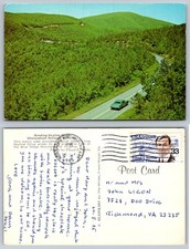 Vintage Winding Skyline Drive Shenandoah National Park VA Postcard 1985 LURAY