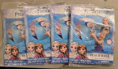 Disney Beach Ball Lot of 4 Frozen Anna Olaf Summer Beach Swimming New Sealed