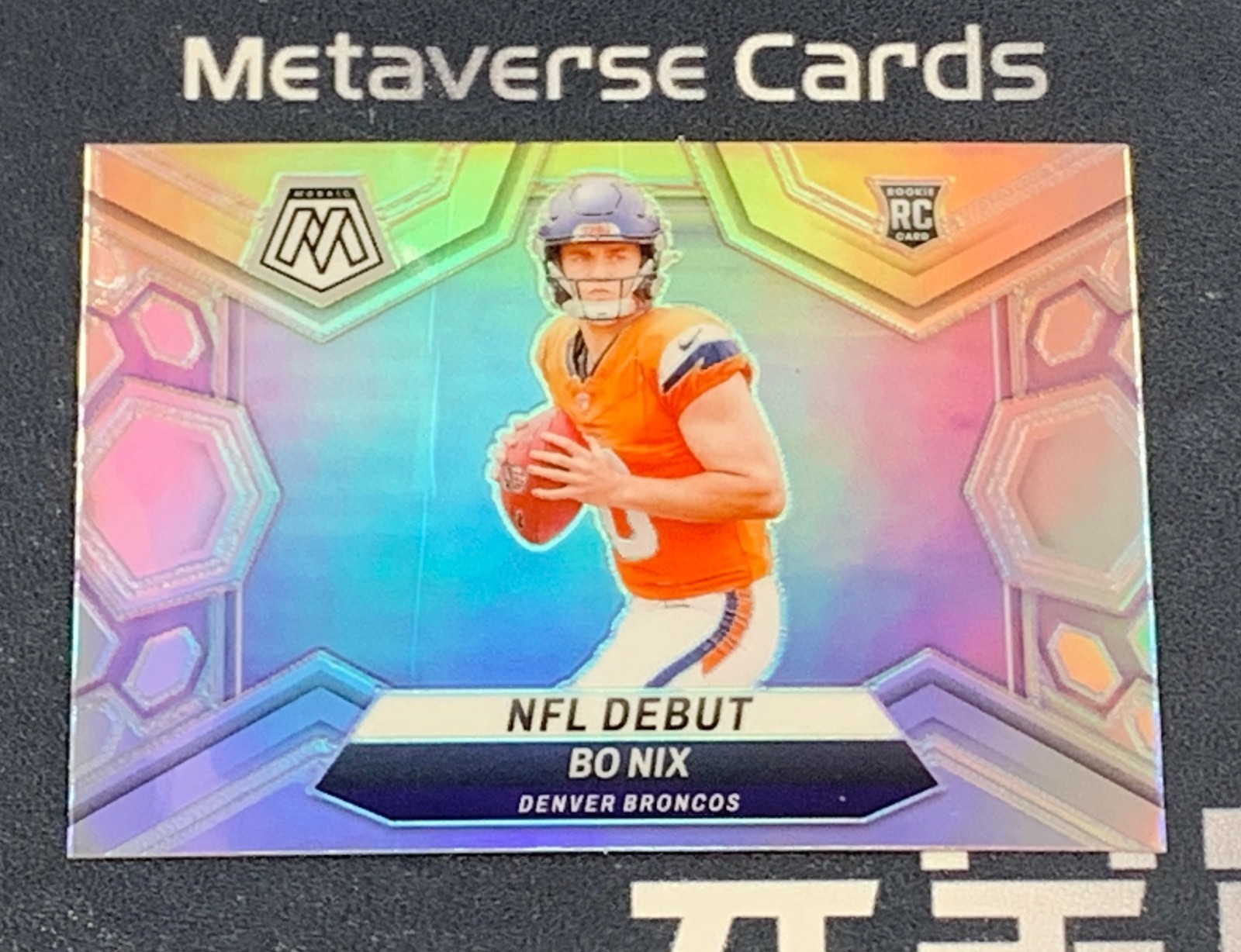 2024 Panini Mosaic Football NFL Debut Bo Nix RC Rookie Silver Prizm