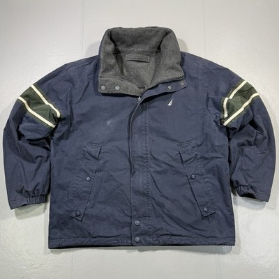 Vintage 90s Nautica Voyage Sailing Reversible Fleece Lined Bomber Jacket Mens XL