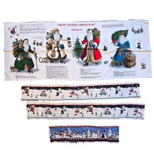 Vintage Christmas Craft Lot Cross Stitch Kits Patterns Fabric Panels Wool Hair