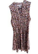 Forever 21 Multicolor V-Neck Floral Summer Dress Boho 70’s Flower Child Sz S