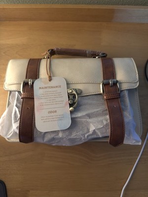 ECOSUSI Beige/Brown Satchel Crossbody Bag Vintage (NEW)
