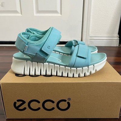 Ecco Gruuv Sol Women's Leather Strappy Sandals Blue size EU 41/ 10-10.5 Outdoors
