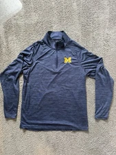 University of Michigan Wolverines 1/4 Zip Long Sleeve Shirt Men’s Medium