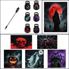 1 szt. Lampa projekcyjna czaszki z 4/6 przełączanym wzorem Design LED Lampka nocna