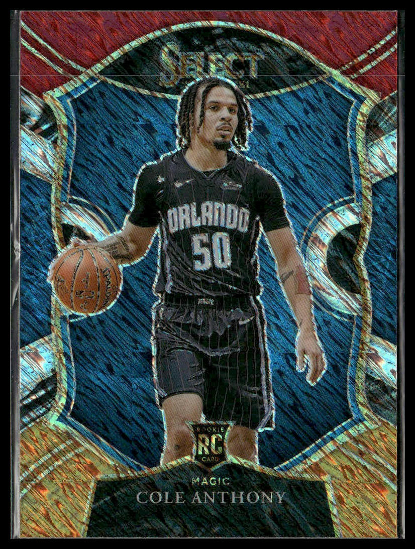 2020-21 Panini Select #75 Cole Anthony Red White Orange Shimmer