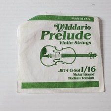 D'Addario Prelude J814 Medium Tension 1/16 Scale Violin G String Nickel Wound