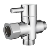 "Tecmolog 3-Wege-Ventil Messing Umstellventil 3/8\" WC Bidet Chrom DSF007D"