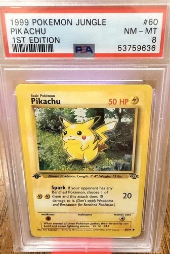 1999 POKEMON JUNGLE 1ST ED #60 PIKACHU PSA 8 NM-MT
