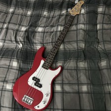 Red & White Glarry GP Electric Bass Guitar - Good Condition, READ DESCRIPTION