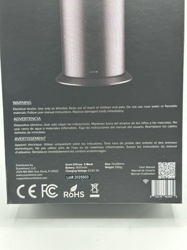 SCENTIMENT Scent Diffuser 2 - Cold-Air Diffusion | Covers 1,000 Sq Ft - BLACK - Picture 6 of 7