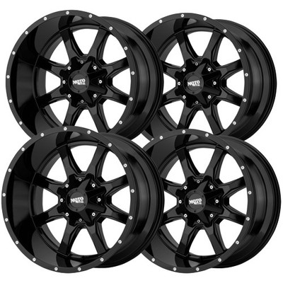 (Set of 4) Moto Metal MO970 17x9 5x5''/5x5.5'' -12mm Gloss Black Wheels Rims