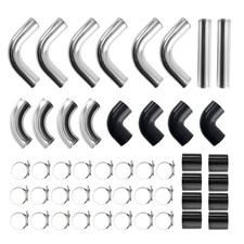 12pcs Universal 2.5 Intercooler Piping Kit T-bolt Clamps Silicone Coupler