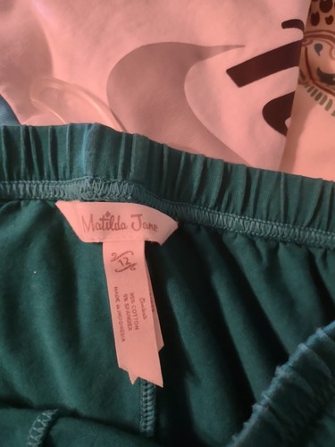 Pantalones Matilda Jane Quiet Night Volantes Grandes Niñas Campos Secretos Azul/Verde Talla 12 - Imagen 3 de 3