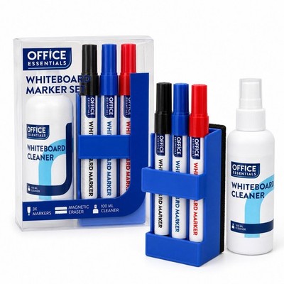 Office Essentials Whiteboard Marker Set 3 Stifte Magnetischer Schwamm...