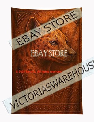 Leopard portrait wildlife tapestry exotic jungle big cat sign home 59X82 in