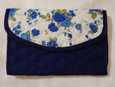 Handmade Floral Quilted Wallet Travel Pouch Coupon Organizer Jewelry Bag EUC