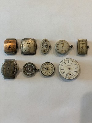 Lot of 16 Vintage Watch Movements   Mixed Brands & Calibers for Parts / Repair