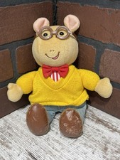 Vintage Arthur Plush Toy 9 Eden PBS Kids Marc Brown Glasses Sweater - Fast Ship