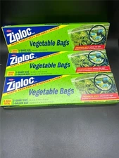 3 - Vintage 1989 Dow Ziploc Vegetable Bags Trial Pack 3 Qt & 3 Gallon Bags NOS