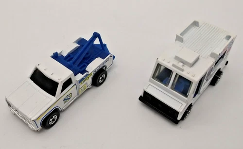 Vintage Hot Wheels black wall Ramblin' Wrecker and Good Humor Truck very nice