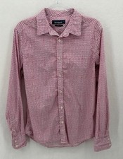Desigual Shirt Mens Large Pink Diamond Geo Button Up Slim Fit Casual Preppy Work