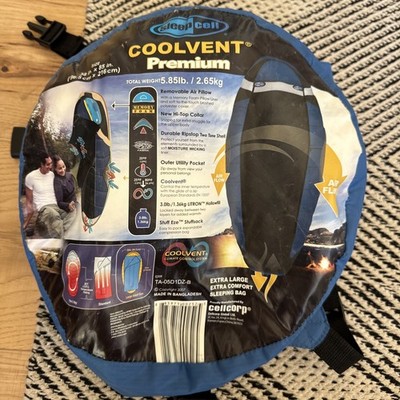Sleep Cell Cool Vent Premium Sleeping Bag Size 35x85 Blue/Gray Costco