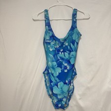 Vintage Floral One-Piece Speedo Swimsuit size 10