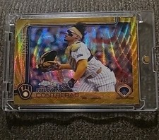 2025 Topps Chrome Gold wave Refractor William Contreras /50 First on print Brew