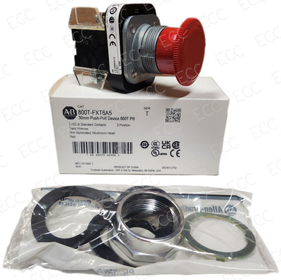 New Allen-Bradley 800T-FXT6A5 * 30mm Push-Pull Device, Red, Non-Illuminated