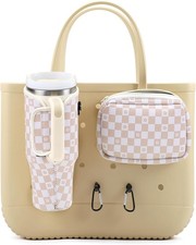 4PCS Organizer Holder for Bogg Bag, Accessories Floral Checkers