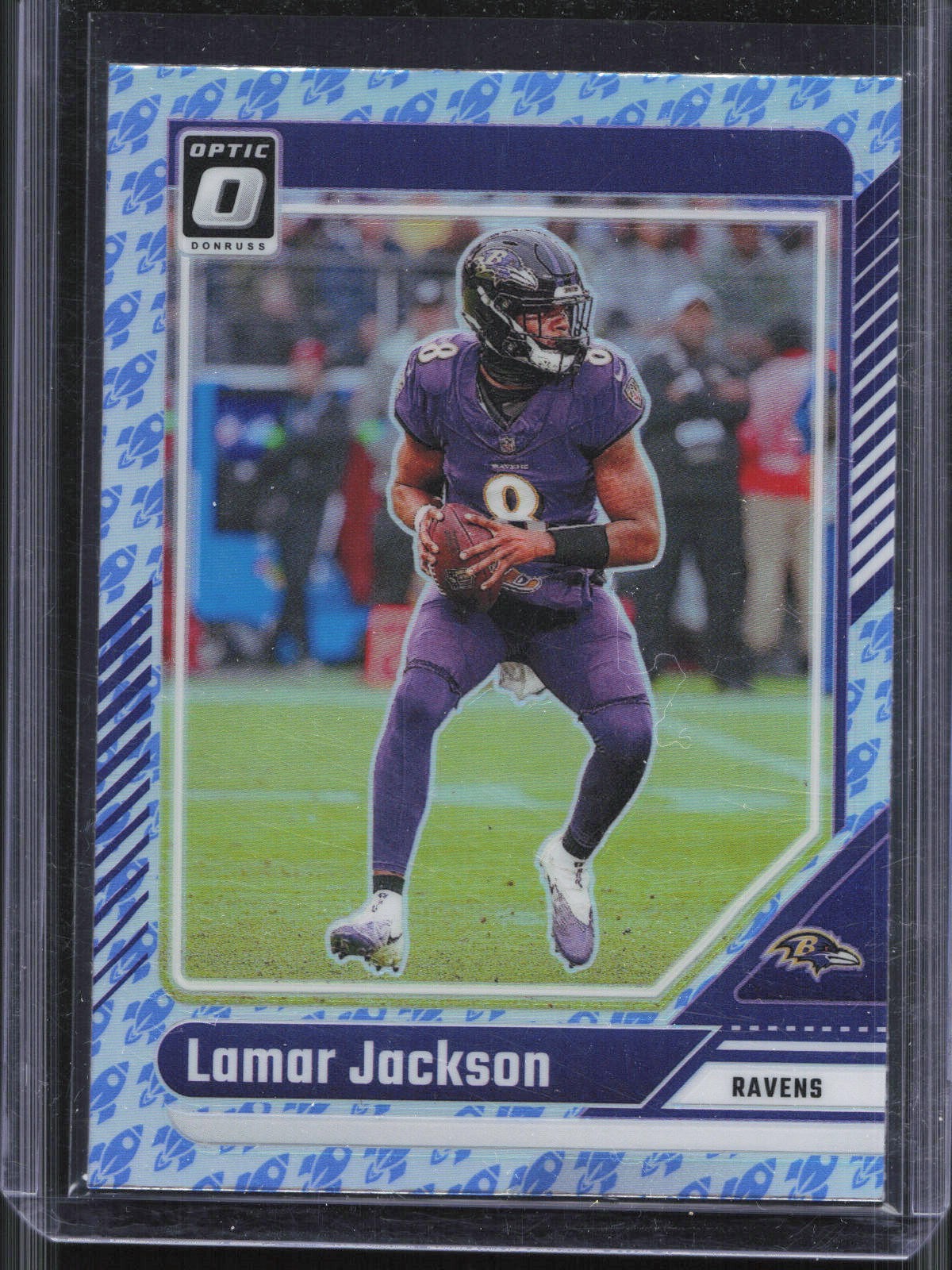 2024 Panini Donruss Optic Lamar Jackson #13 Rocket Emoji Prizm SSP
