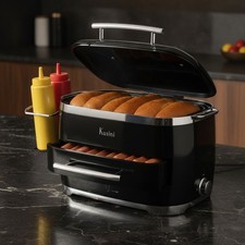 Hot Dog Steamer Machine With Bun Warmer, 24 Hot Dog 12 Buns - Electric Food