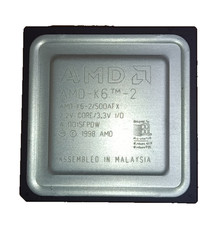 AMD 500mhz AMD-K6-2 500AFX CPU Super Socket 7 2.2v core 3.3v K6-II Vintage