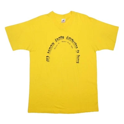 FRUIT OF THE LOOM T-Shirt Col Rond Manches Courtes Jaune Coton Taille L - Photo 1/4