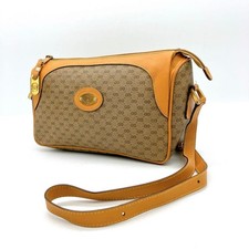 GUCCI Micro GG Shoulder Bag PVC Leather Brown Authentic Rare Vintage