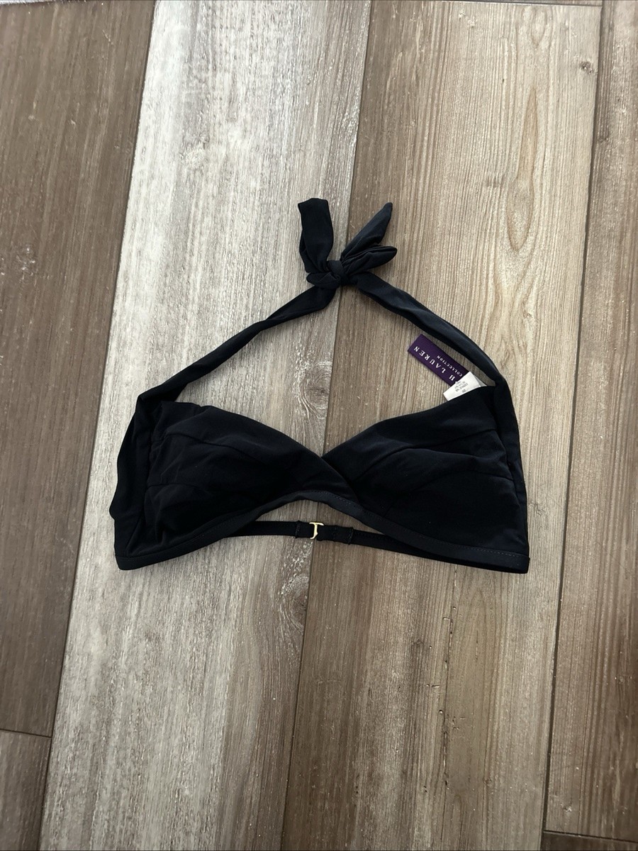 Ralph Lauren ブラック　ビキニ Ralph Lauren Collection Black Bikini Top Purple Label Tag Size 6