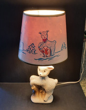VINTAGE 1940'S WALES LITTLE LAMB NURSERY LAMP  SHADE MADE IN JAPAN