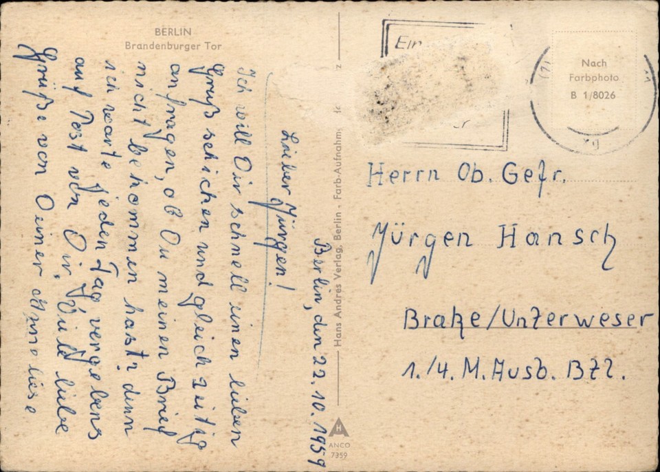 Tor Issued Brandenburger Tor Berlin Germany vintage postcard q328 | eBay