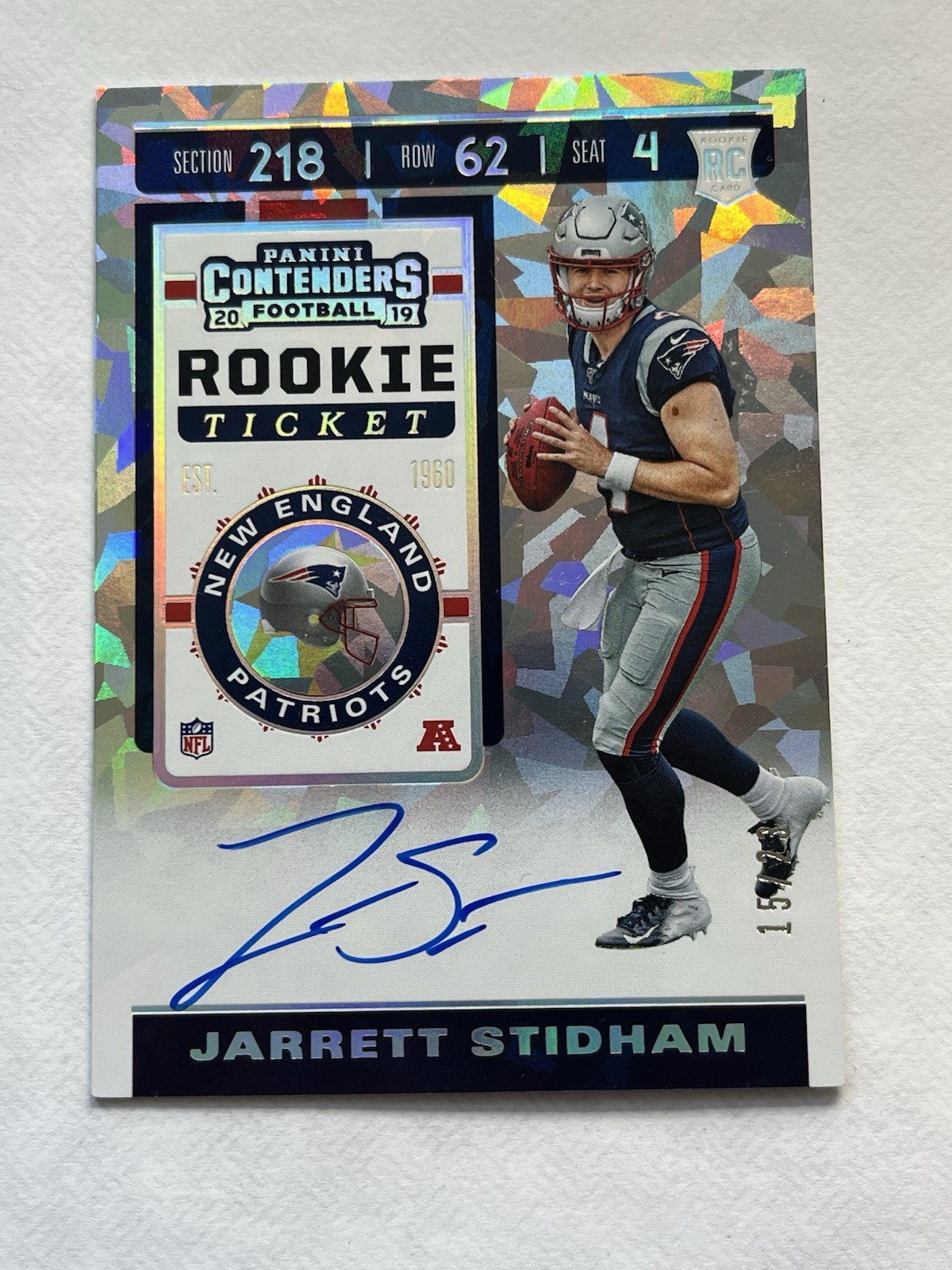 Jarrett Stidham Panini Contenders #122 Autograph-Cracked Ice